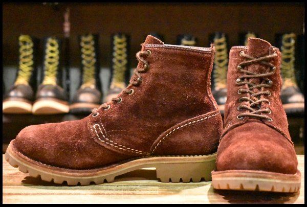 8 5 D 09年 WESCO ウエスコ カスタムジョブマスター バーガンディラフアウト ビブラム100ハニー レースアップ ブーツ FL 333