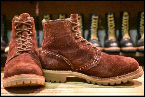 8 5 D 09年 WESCO ウエスコ カスタムジョブマスター バーガンディラフアウト ビブラム100ハニー レースアップ ブーツ FL 333
