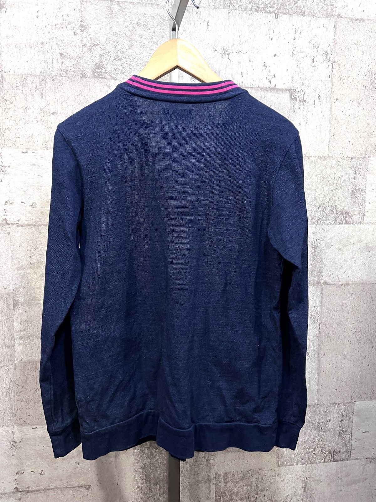 フレッドペリー 鹿の子 カーディガン S メンズ FRED PERRY ネイビー