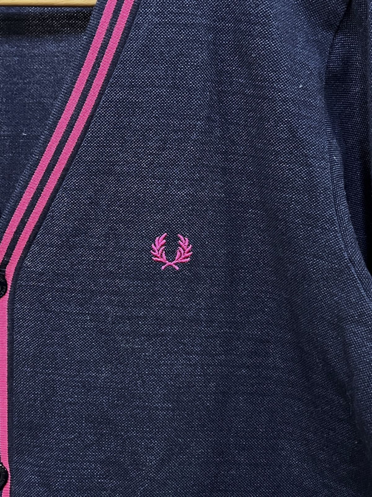 フレッドペリー 鹿の子 カーディガン S メンズ FRED PERRY ネイビー 