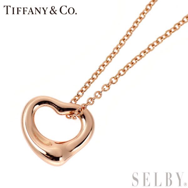 ティファニー K18PG ペンダントネックレス オープンハート - メルカリ