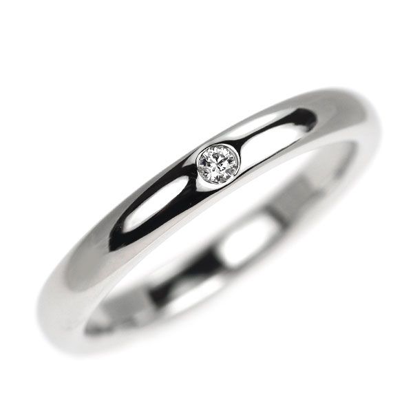 ティファニー Pt950 ダイヤモンド リング スタッキングバンド D1p