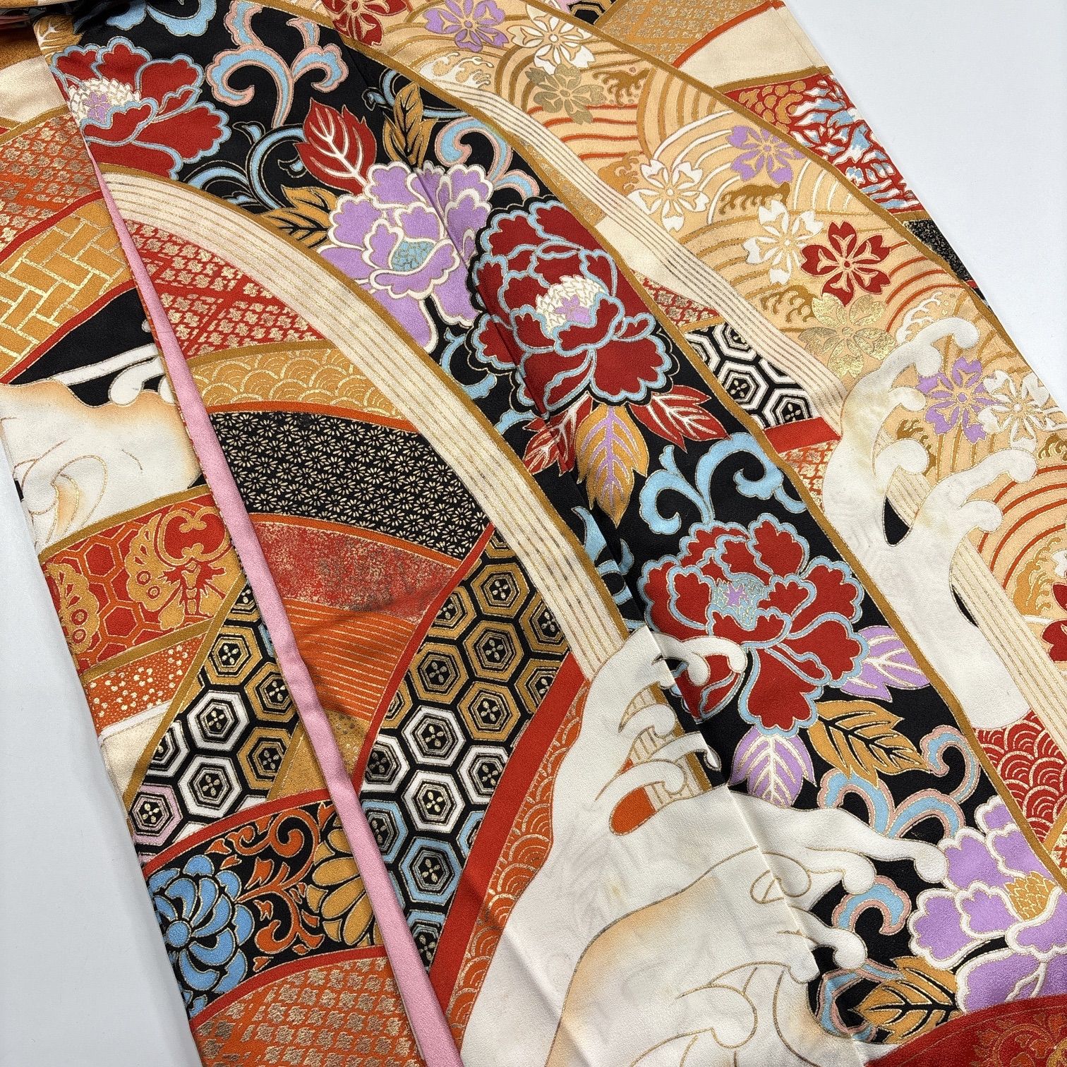 振袖 4枚 正絹 着物まとめ売り 同梱購入歓迎 リメイク用 着付け練習用