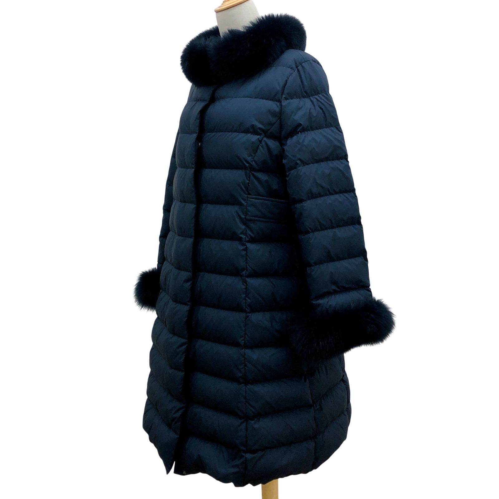 ZM1706【美品】Leilian レリアン ダウンロングコート 着脱可フォックス