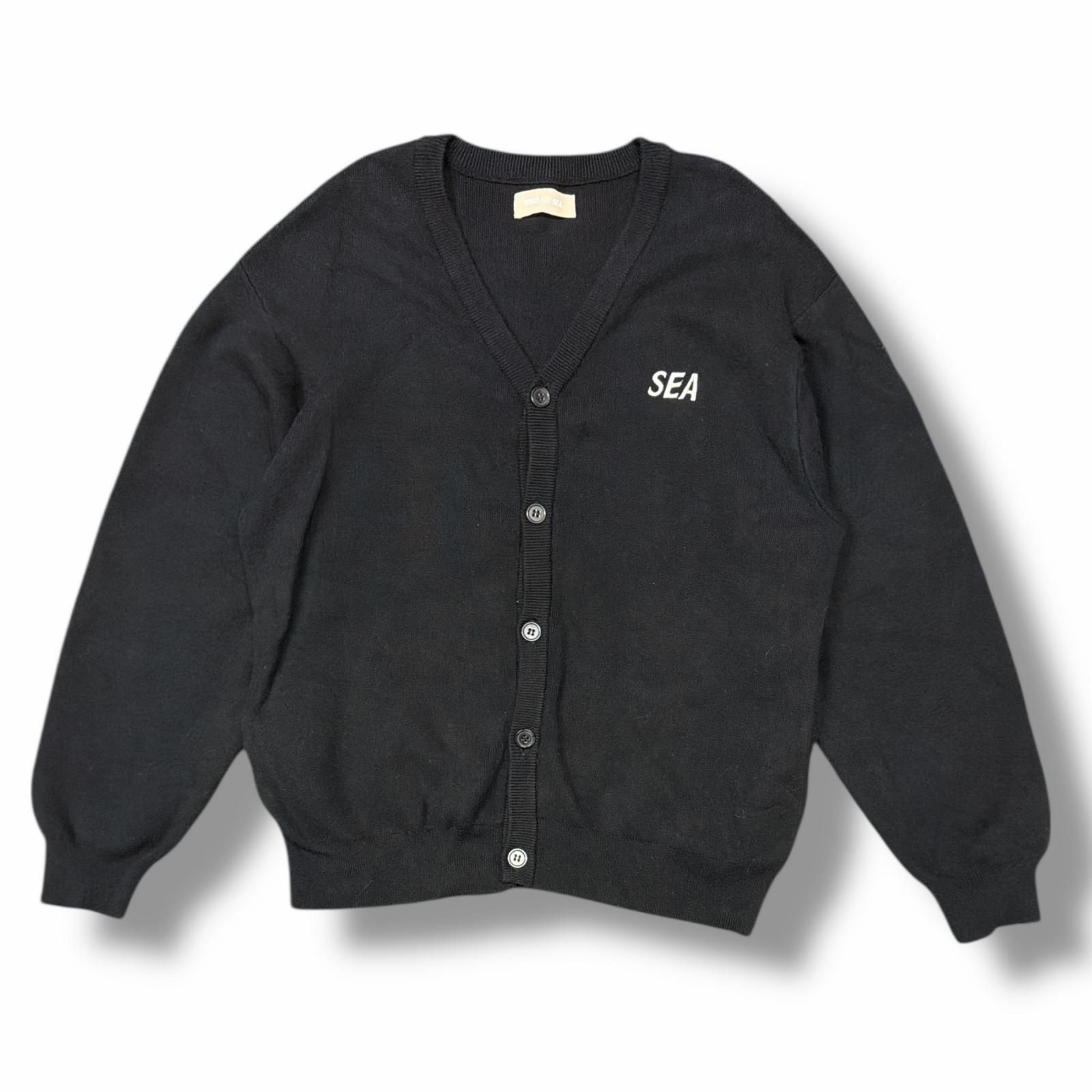 WIND AND SEA ロゴ刺繍ニットカーディガン セーター ウィンダンシー