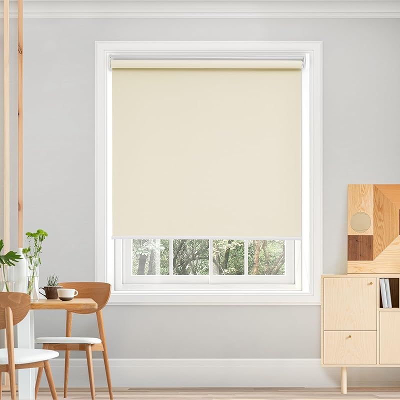 Deconovo プルコード式 ロールスクリーン 幅160丈220 cm ベージュ ロールカーテン 1級遮光 遮光 保温 断熱 遮熱 防音 防寒 UVカット 0