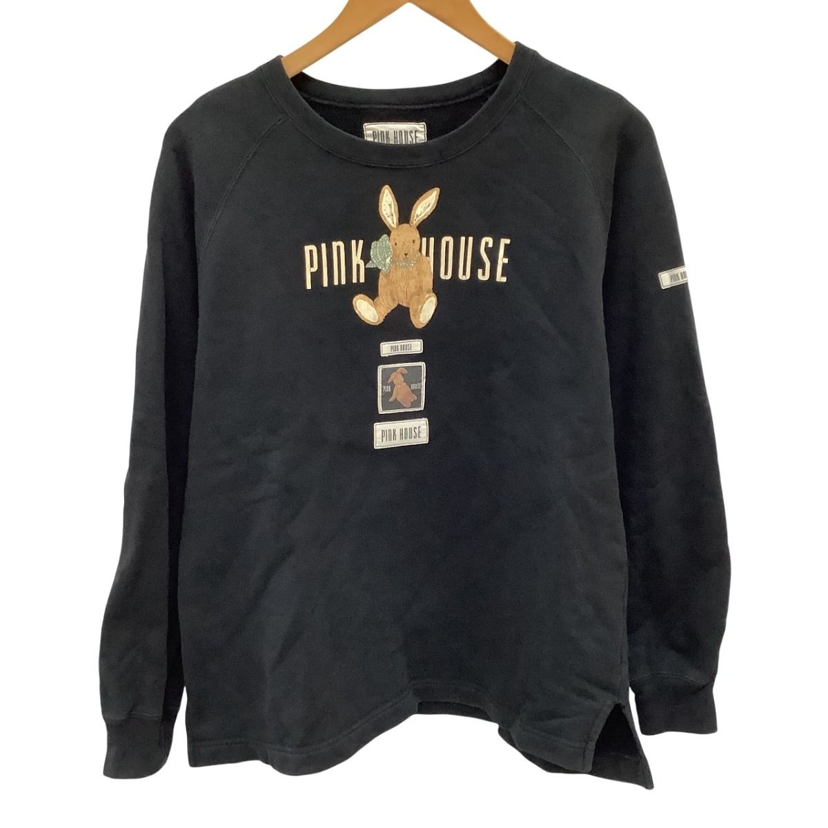 ピンクハウス　スウェット　トレーナー　黒　うさぎ ♪♪PINK HOUSE ピンクハウス レディース スウェット トレーナー