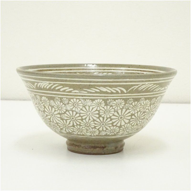 茶道具 瑞昌窯 柳昌坤作 花三島茶碗 陶芸 陶器 抹茶碗【MA591】 茶道具 瑞昌窯 柳昌坤作 花三島茶碗 陶芸 陶器 抹茶碗【MA591】