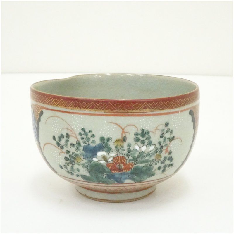 九谷焼 庄三手茶碗 茶道 抹茶 おしゃれ 抹茶茶碗 抹茶碗 和食器 レトロ