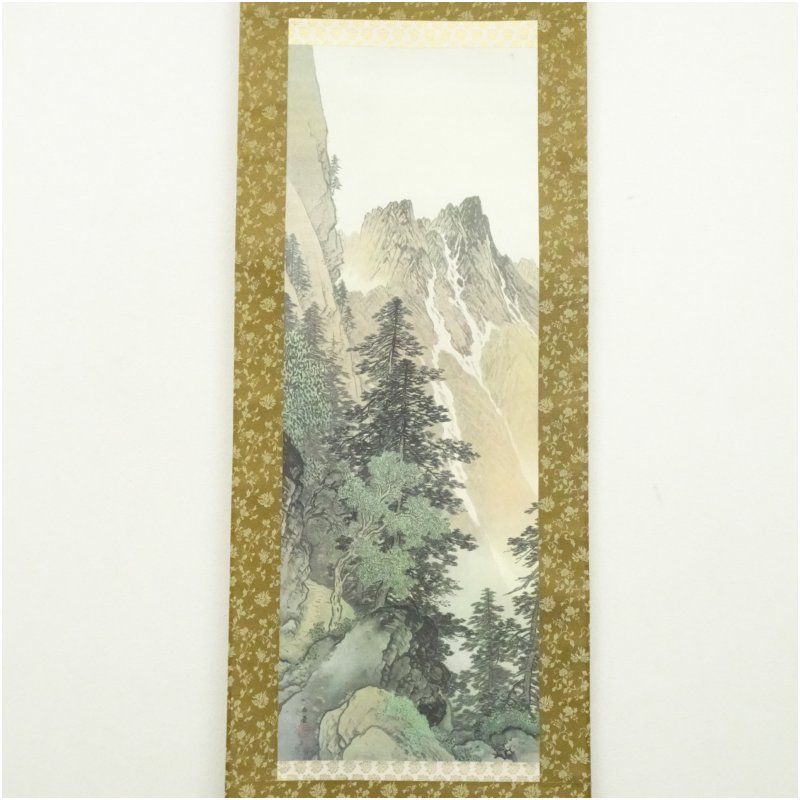 掛け軸 川合玉堂 秋晴 紙本 名品 複製 希少 軸装 茶道具 掛軸 美品 です。 川合玉堂 「 渓村彩雨 」 特殊美術印刷多色刷 掛軸 掛け軸 高級複製画