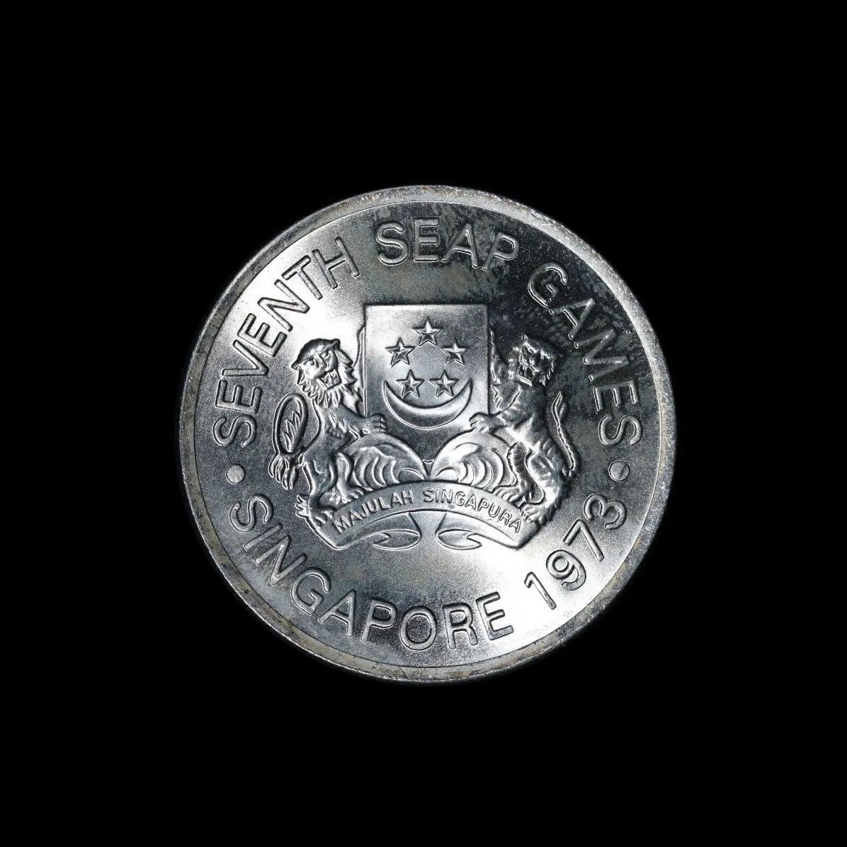 シンガポール 1973年 10ドル 硬貨 ケース付き 1973年 シンガポール 銀貨 10ドル S$10 ホーク NGC MS 64 希少 美しい