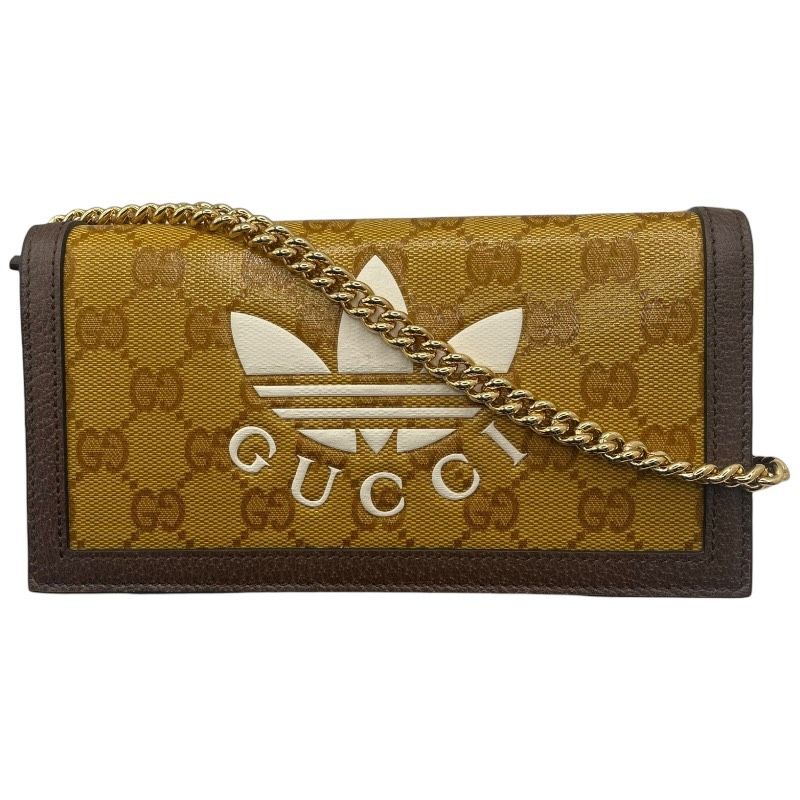 グッチ GUCCI チェーンウォレット adidasコラボ 628192 イエロー