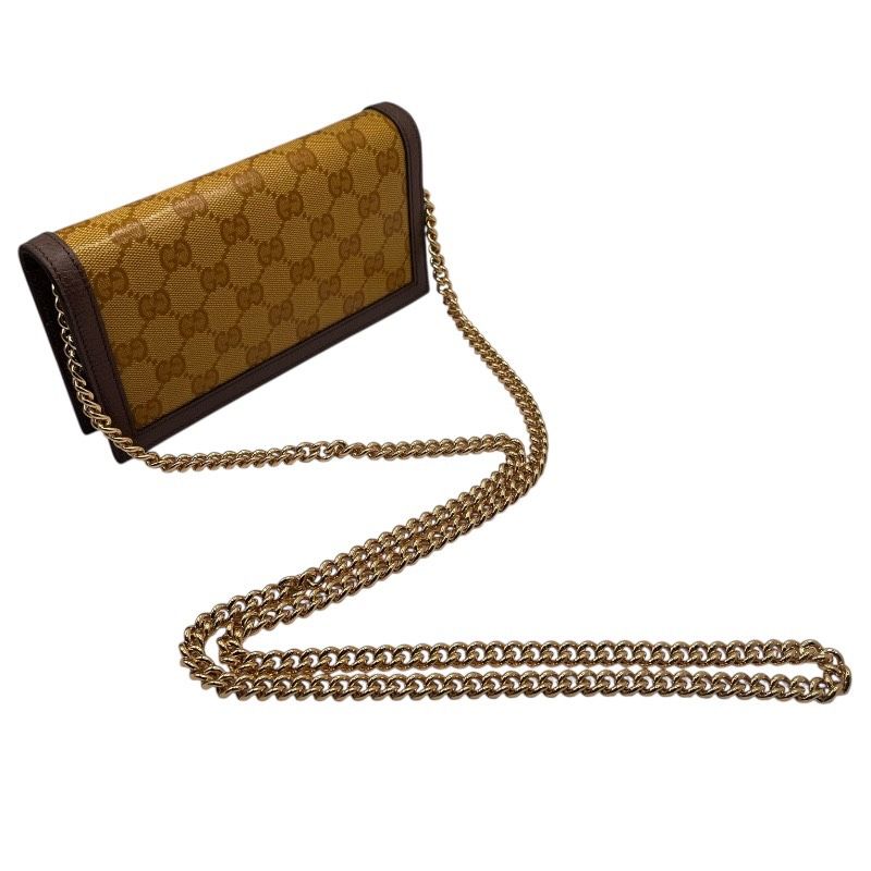 グッチ GUCCI チェーンウォレット adidasコラボ 628192 イエロー
