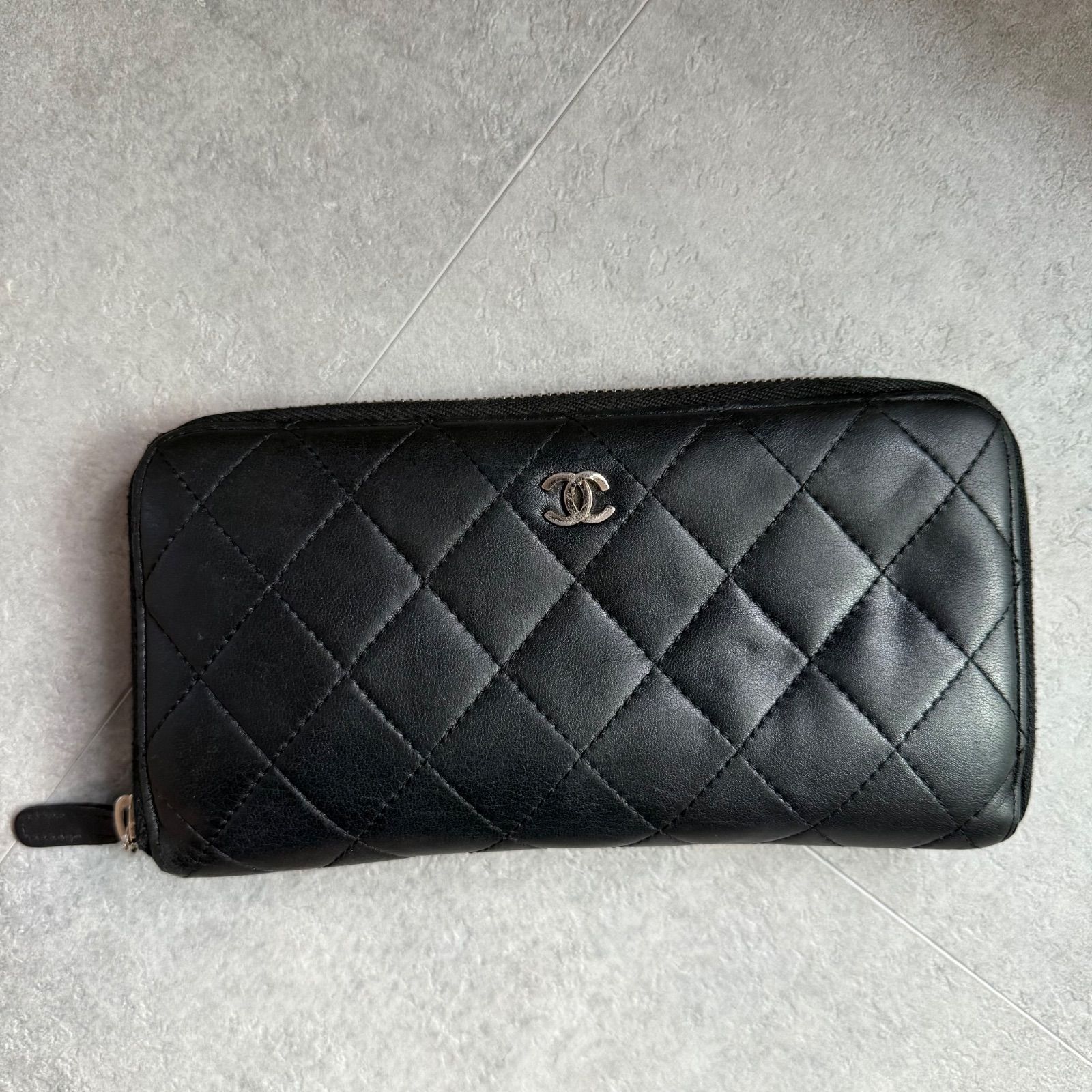 CHANEL シャネル ラウンドファスナー長財布 キルティング ココマーク