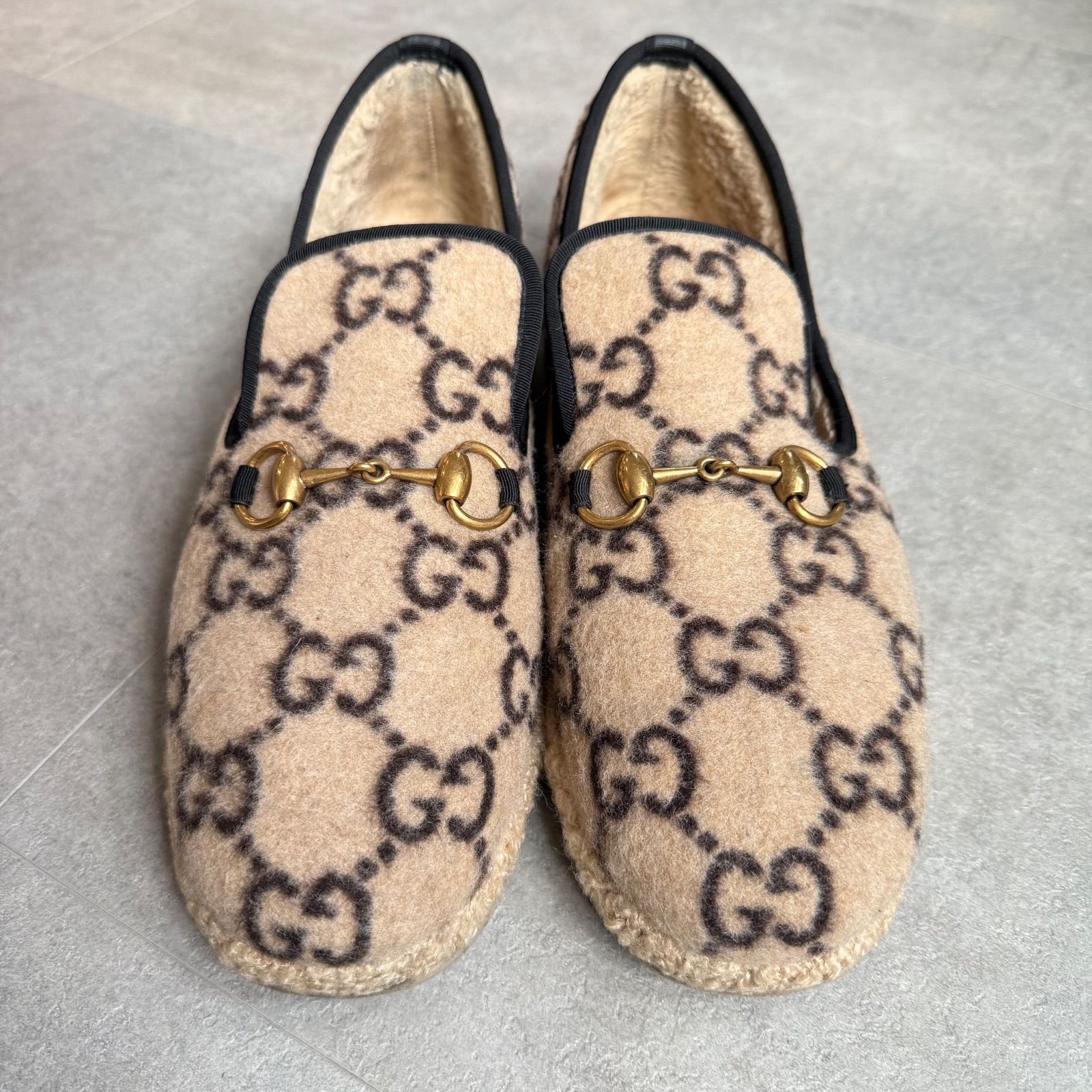 GUCCI グッチ スリッポン ローファー ホースビット モカシン ウール 