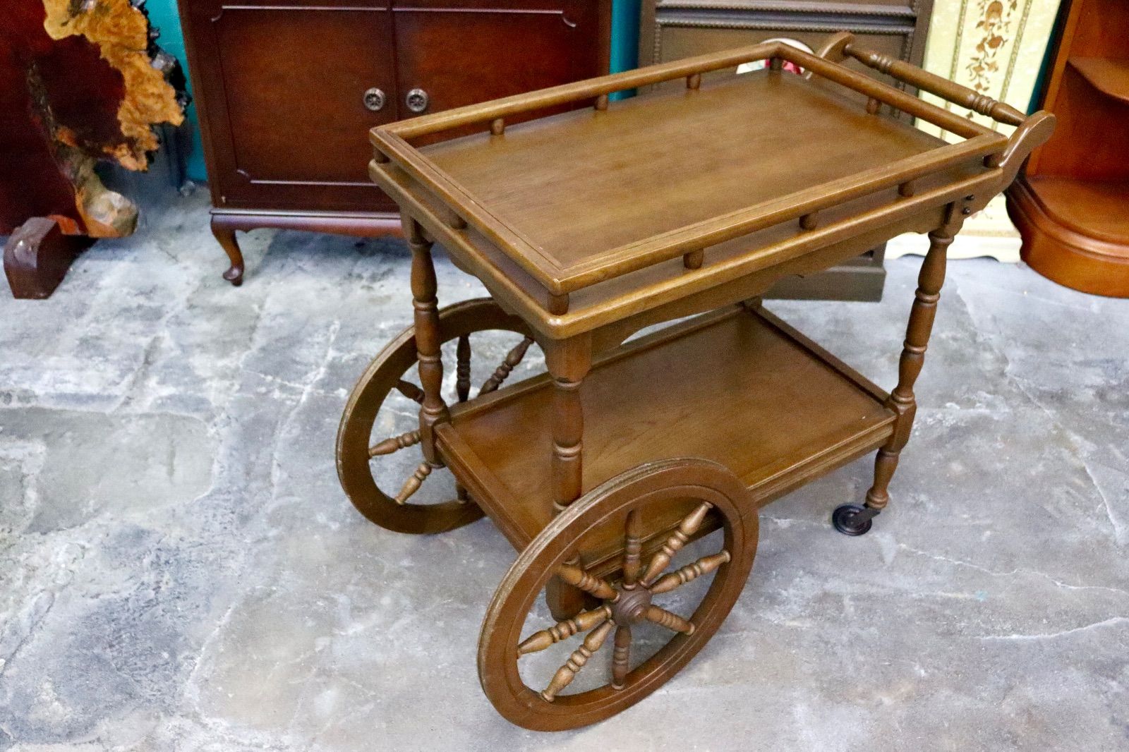 オールドカリモク Karimoku キッチンワゴン ヴィンテージ 昭和 希少】オールド カリモク ヴィンテージ レトロ 木製 キッチンワゴン