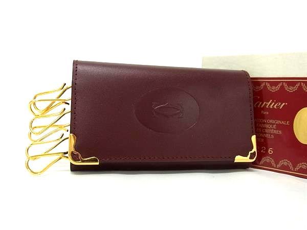 □極美品□ Cartier カルティエ マストライン レザー 6連 キーケース