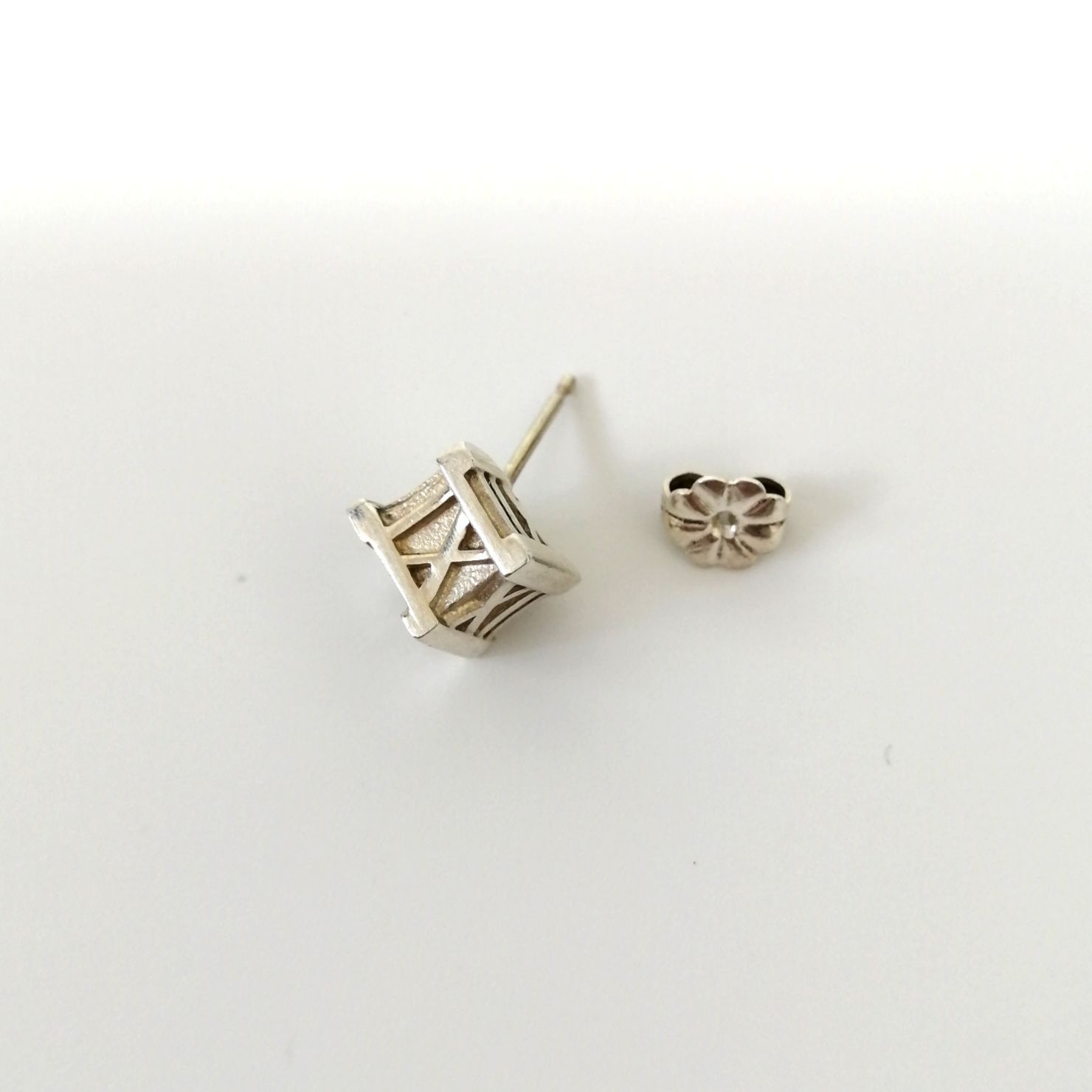 美品 Tiffany & Co. ティファニー ピアス 片耳 片方 キューブ シルバー