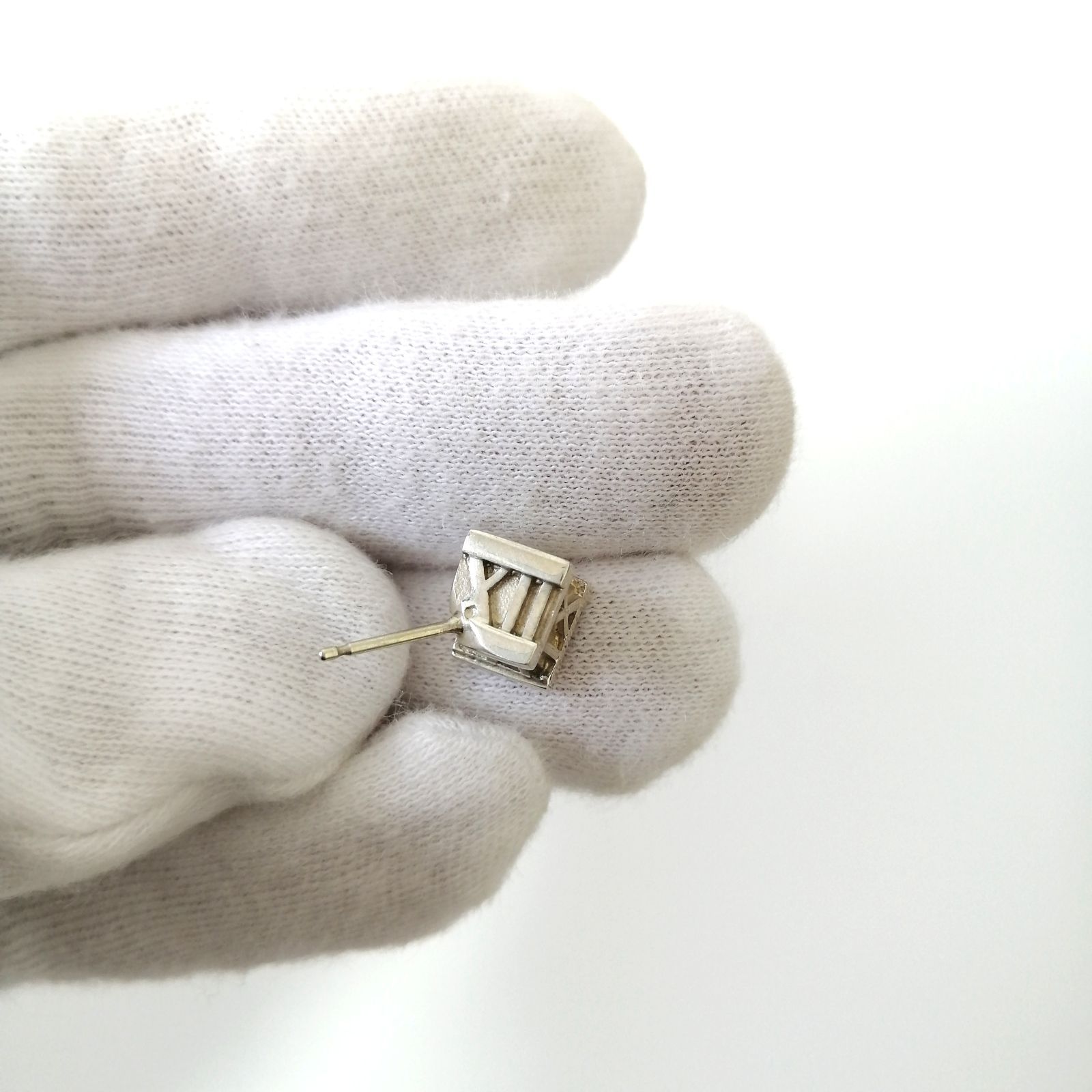 美品 Tiffany & Co. ティファニー ピアス 片耳 片方 キューブ シルバー