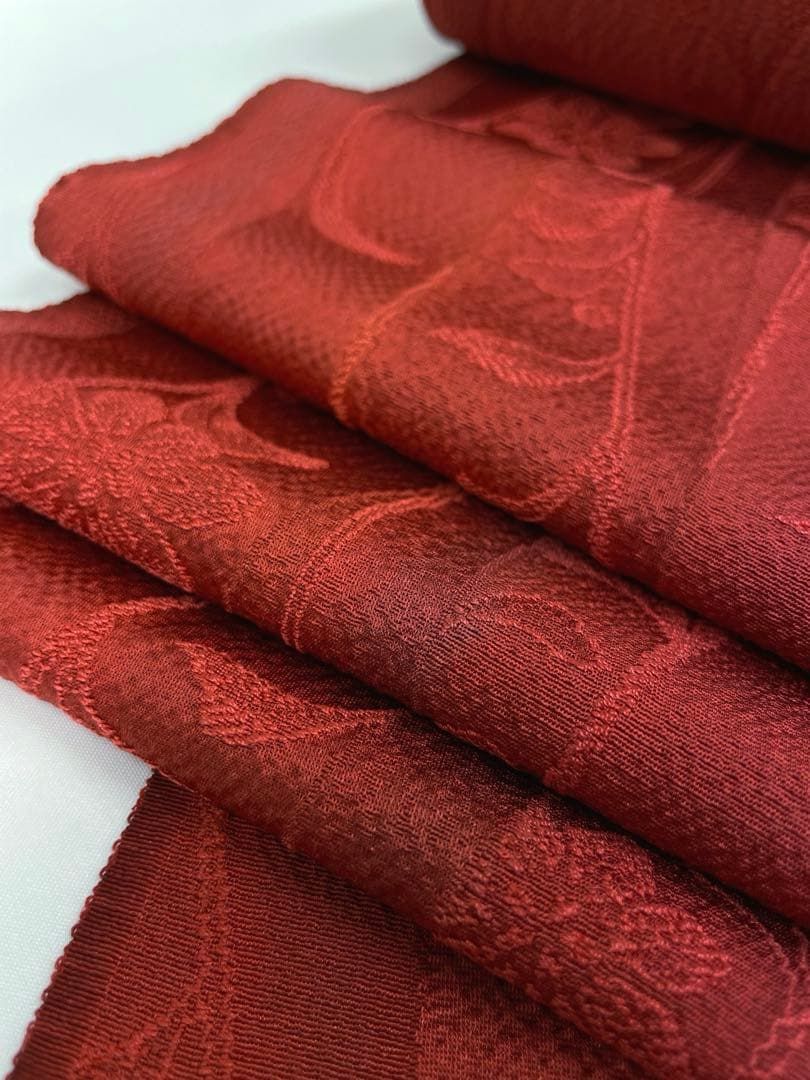 コート地 斉藤三才 手染め 黒×金赤色 正絹 反物 コート地 斉藤三才 手染め 黒×金赤色 正絹 反物