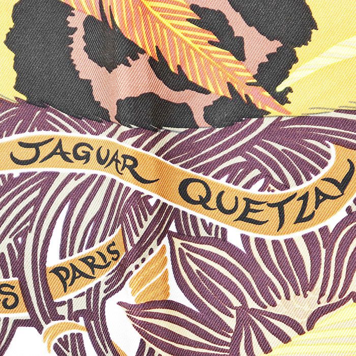 HERMES エルメス カレ90 シルク100％ JAGUAR QUETZAL ジャガー