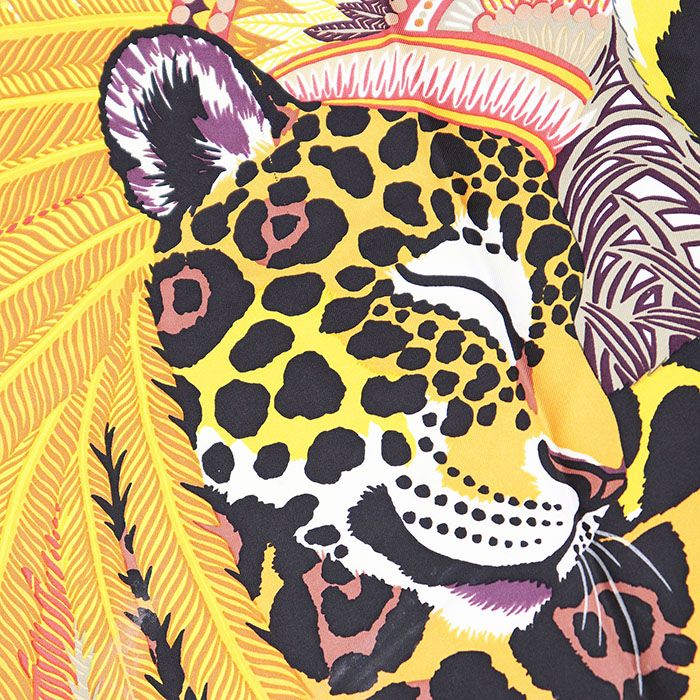 HERMES エルメス カレ90 シルク100％ JAGUAR QUETZAL ジャガー