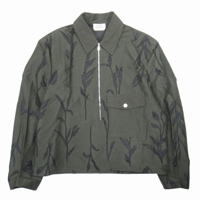 HERMES ジップアップジャケット カーキ HERMES ジップアップジャケット カーキ HERMES ジップアップジャケット