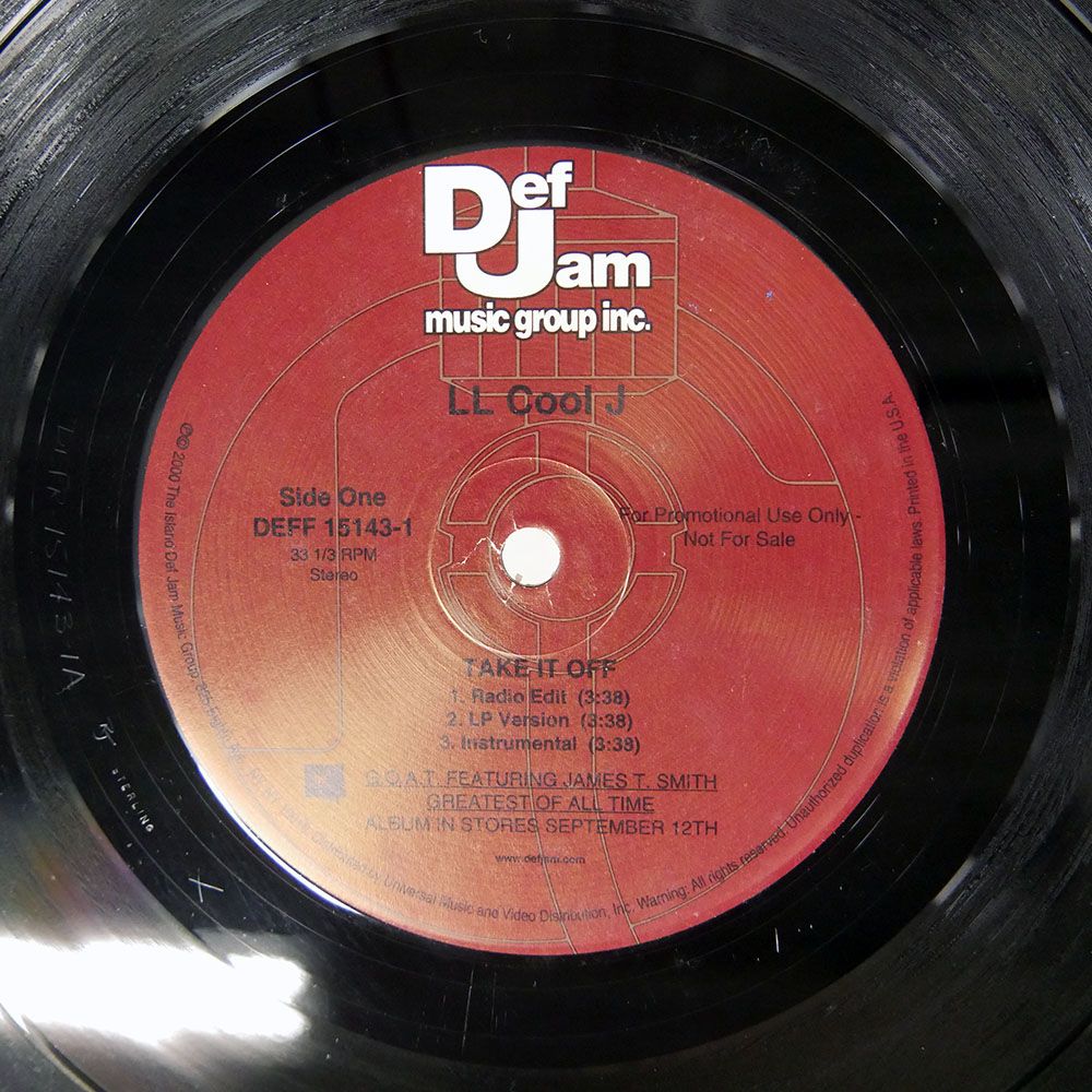 米 US盤 LL COOL J/TAKE IT OFF / BACK WHERE I BELONG/DEF JAM
