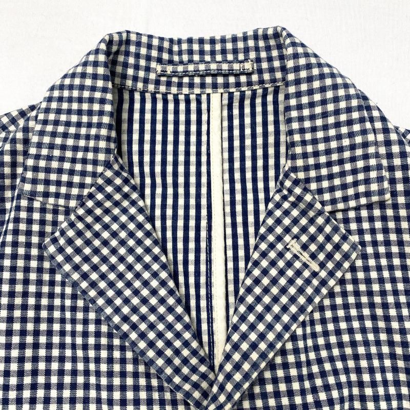 中古】EVISU YAMANE ギンガムチェック3Bテーラードジャケット サイズ40