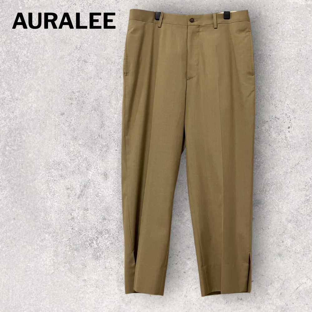 ツ*ー様 AURALEE ベージュ スラックス サイズ4 AURALEE ウールシルク スラックス パンツ ベージュ サイズ4 M〜L相当