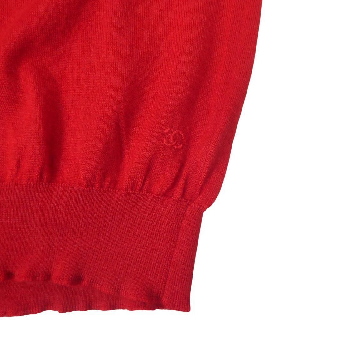 美品 CHANEL シャネル サイズ44 カシミヤ×シルク ココマーク 刺繍