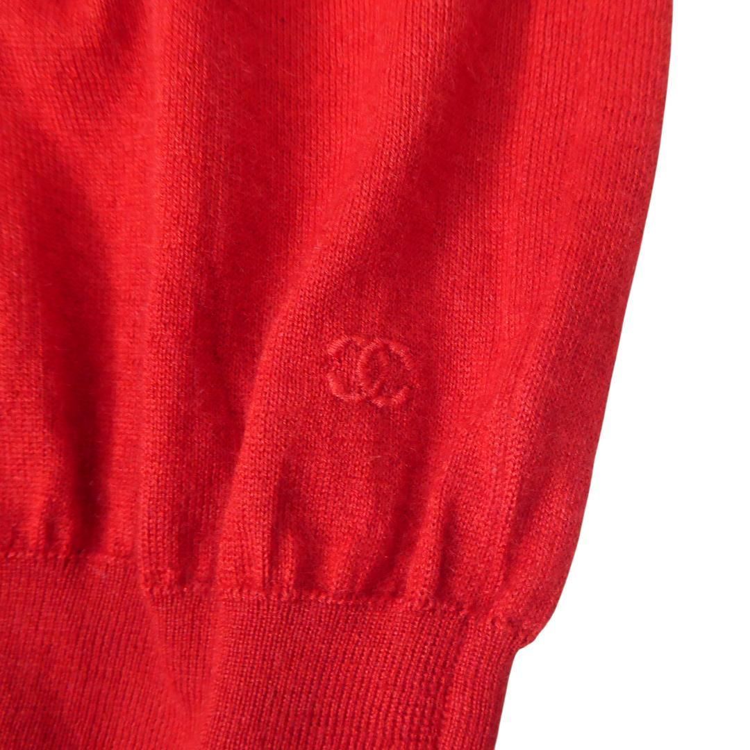 美品 CHANEL シャネル サイズ44 カシミヤ×シルク ココマーク 刺繍