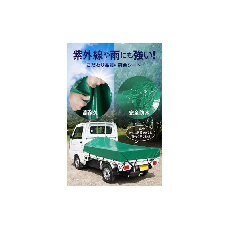 Webirth 荷台シート 輪っかタイプのゴムバンドと荷物固定用ロープつき 軽トラック用と2tトラック用から選べる (ブルー3.6m×2.4m 2tトラック用) 1