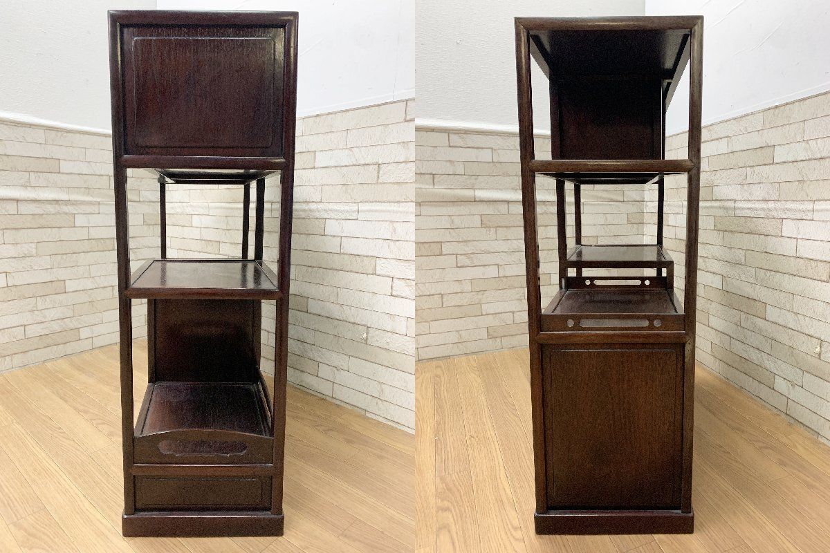 違い棚 昭和レトロ 当時物 アンティーク インテリア ビンテージ ◇飾り棚 茶棚 昭和レトロ キャビネット 違い棚 古家具 和家具 煎茶