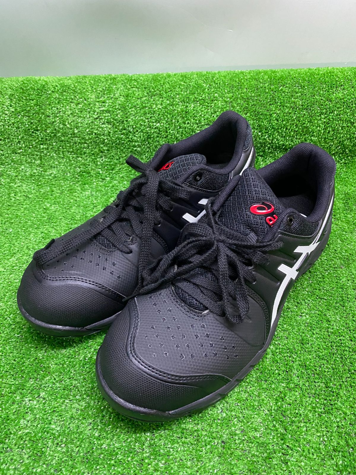 ASICS ブラック 安全靴 ベルクロ式 箱無し　新品未使用。 ○アシックス 安全靴 25.5センチ 紐靴 ブラック×ホワイト 未使用品