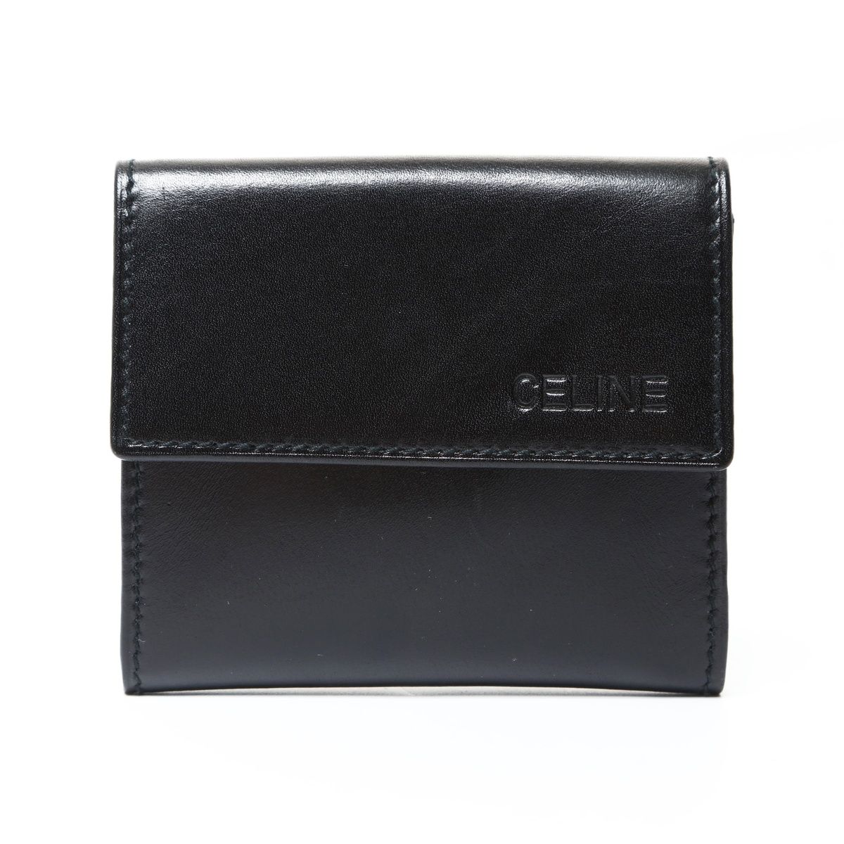 CELINE ブラックレザー ケース CELINE セリーヌ コインケース レザー【】 【公式通販】