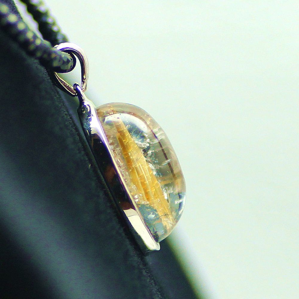 太陽放射ルチル】ルチルクォーツ ネックレストップ Silver925 ghrnt1