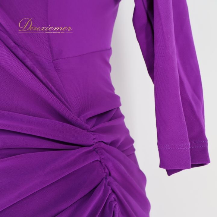 社交ダンス 衣装 ジャンティ gentil ラテン ドレス ワンピース 紫 無地