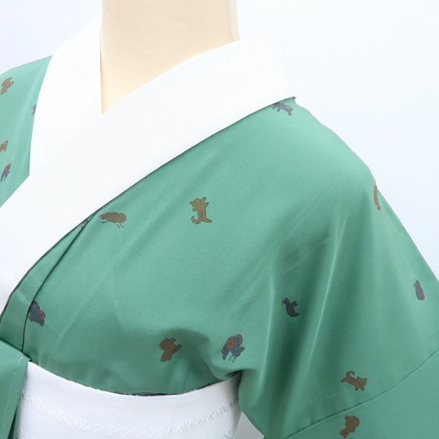 百華❀Y4288◇未着用 単衣 正絹 袖無双 仕付け糸・半襟・居敷当て付