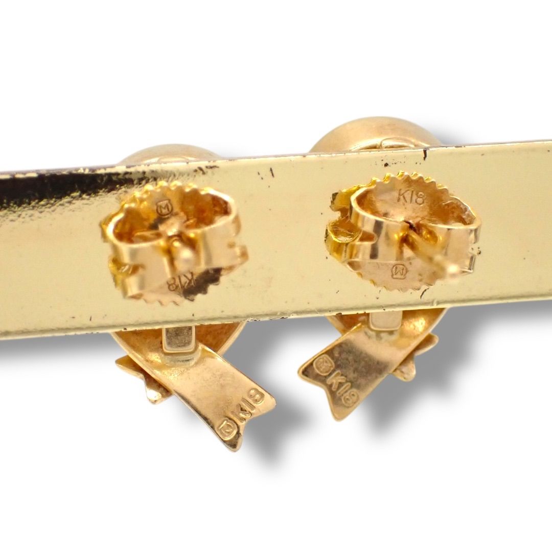 K18 ミキモト パール リボンピアス　あこや真珠 ６ミリ K18 ミキモト パール リボンピアス あこや真珠 6ミリ - メルカリ