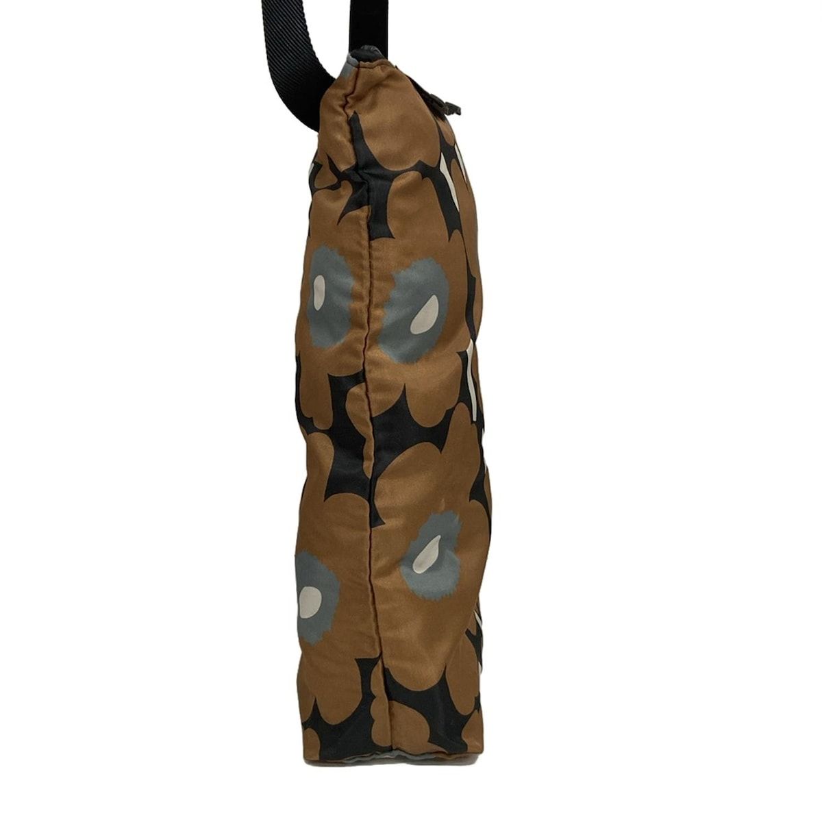 marimekko(マリメッコ) ショルダーバッグ - ブラウン×黒×マルチ 花柄 