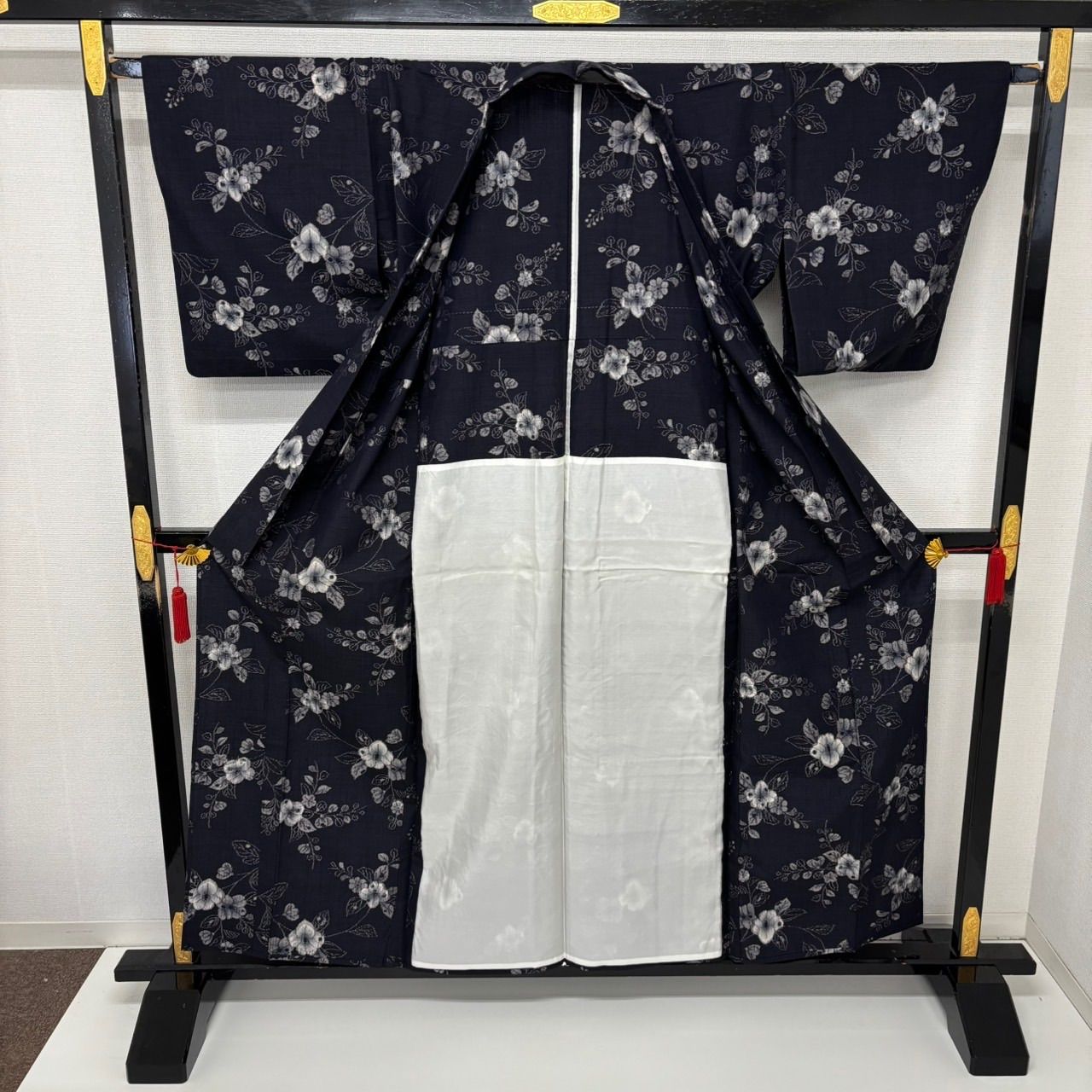 小千谷紬 単衣 素敵な絣柄 真綿 正絹 着物 MK-2605 - メルカリ