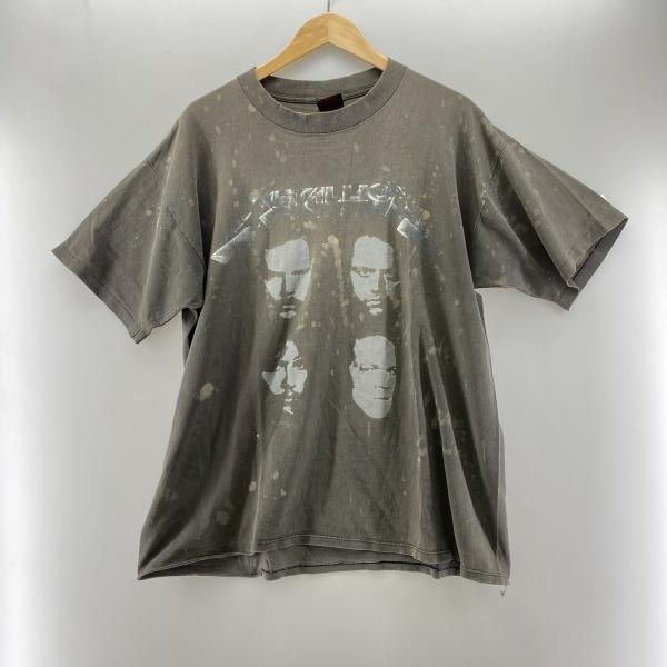 中古】90s METALLICA 4 FACE TOUR Tee ブラック XL ※穴あり メタリカ