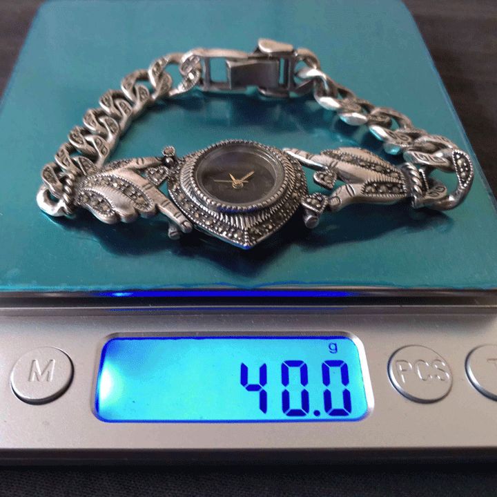 マーカサイト装飾ブレスウォッチMK04ハート＆フィンガー - メルカリ