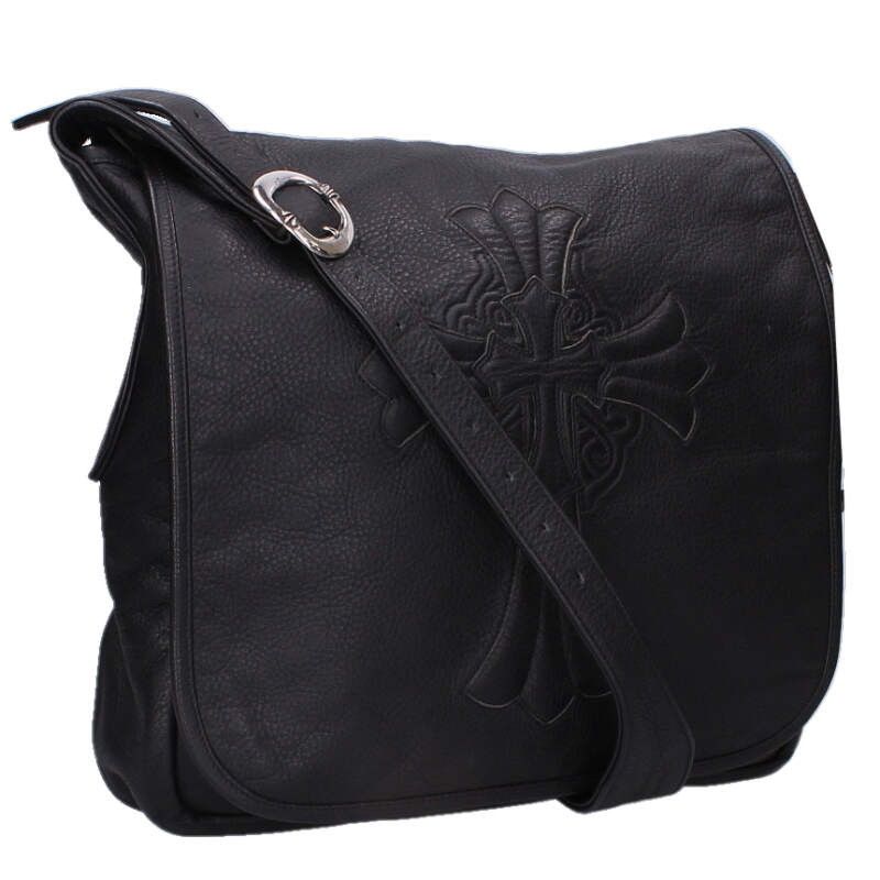 クロムハーツ   BAG-MAIL メールバッグ リップアンドタンパッチレザーショルダーバッグ 中古 GZ11 クロムハーツ BAG-MAIL CROSS/メールバッグ レザーパッチ付き レザー
