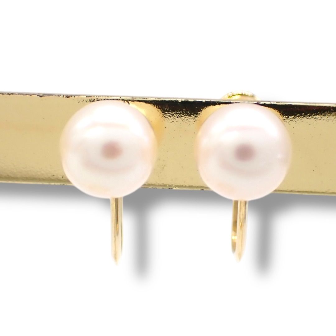 ミキモト 7.3mm あこや パール K14 イヤリング ゴールド 4505 - メルカリ