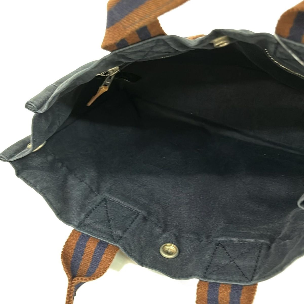 HERMES(エルメス) トートバッグ フールトゥトートPM ネイビー×ブラウン 