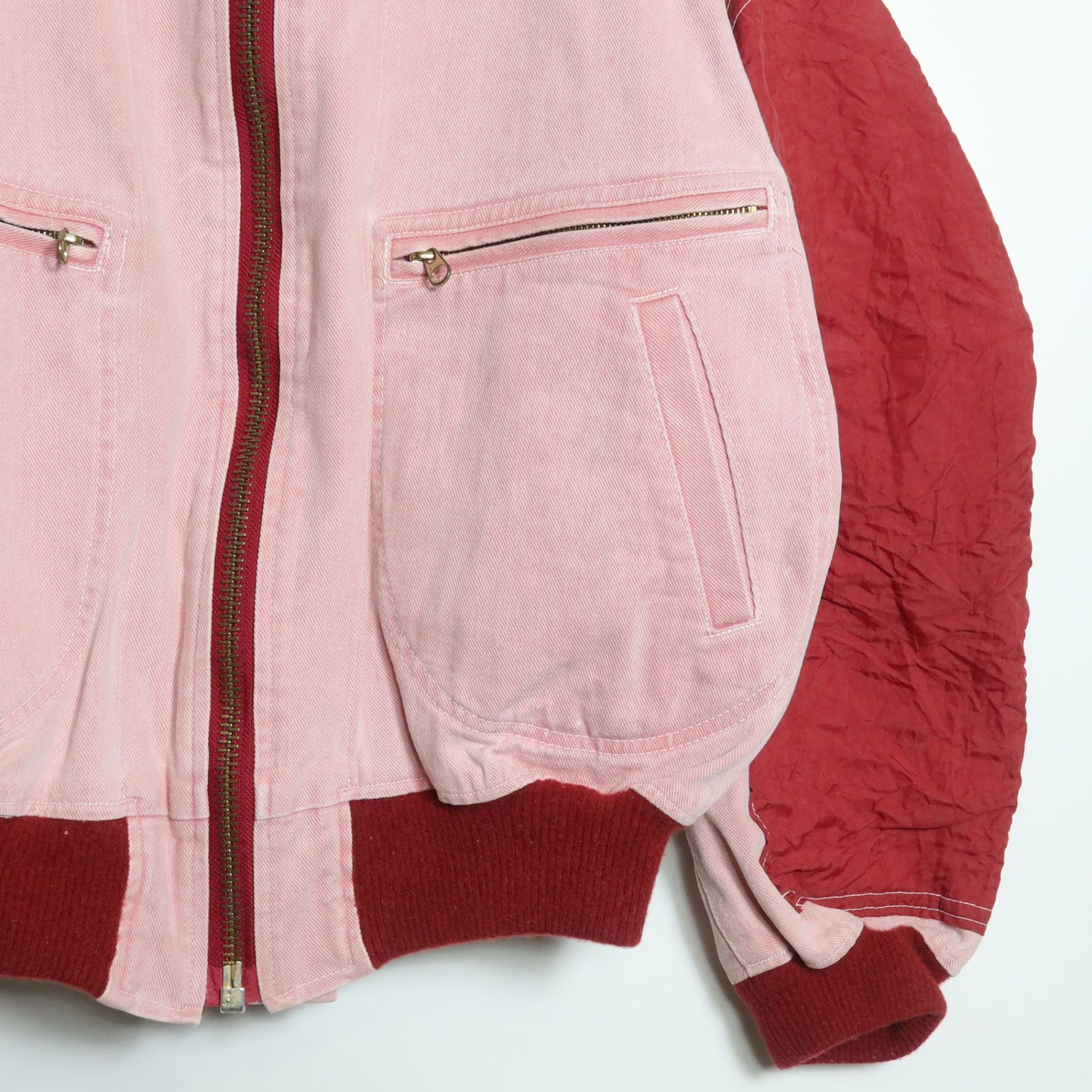 ピンクハウス☆ジップアップブルゾン デニム×ナイロン 大きいサイズL