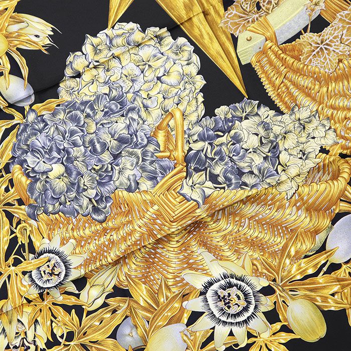 美品】HERMES エルメス カレ90 シルク100% PASSIFLORES パッション