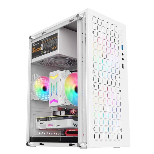 ゲーミングPC用ミドルタワーケース合金鋼製白M-ATX/ITX/Micro-ATX対応